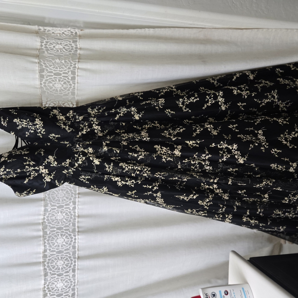Floral Black and Cream Dress